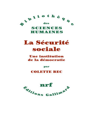 cover image of La sécurité sociale--Une institution de la démocratie